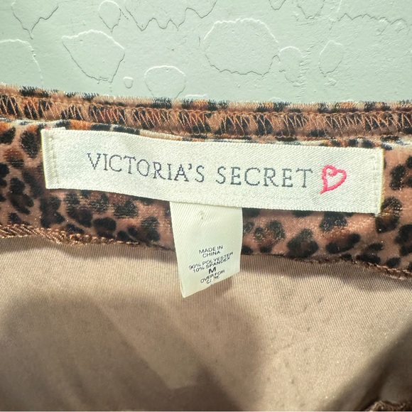 Victoria's Secret Leopard Print Velvet Nightgown Womens Medium Brown Whimsigoth - Picture 4 of 7